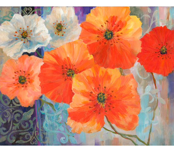 "Orange and White Poppies" - Peggy Wilson